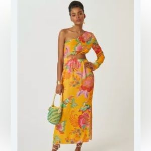 Farm X Rio Bird Anthropologie Single Shoulder Printed Maxi Dress Women’s Small